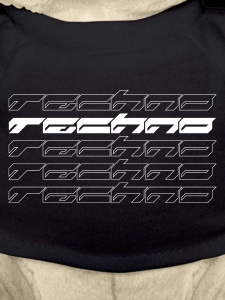 Futuristic geometric Techno music logo