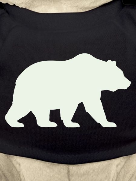 Soft green bear silhouette