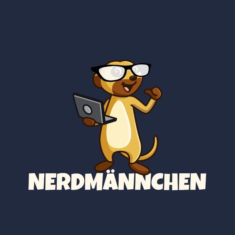 Nerd Erdmännchen mit Brille und Notebook Geschenk