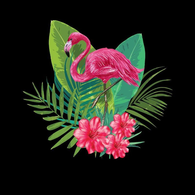 Flamingo, fleurs, nature; idée cadeau élégant