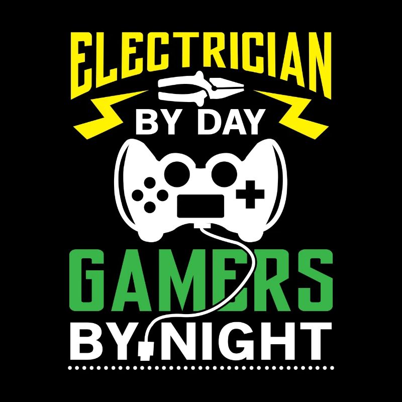 Electrician by Day Gamers by Night - arcade player