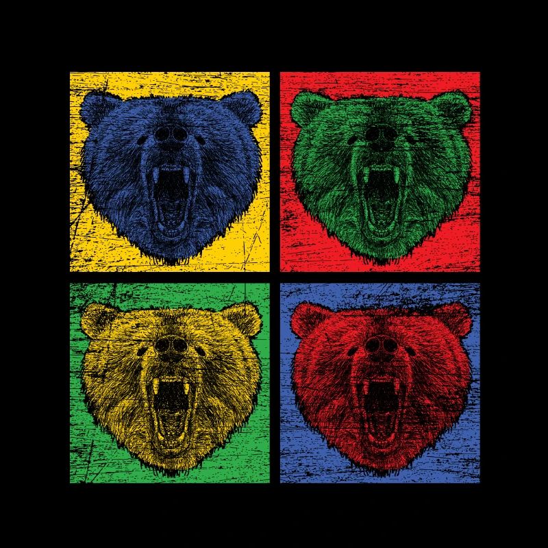 Bär Pop-Art Zoo Tierpark Raubtier Bunt Wald