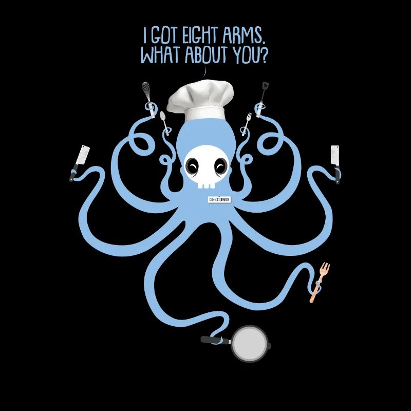 Pieuvre cadeau sort chef chef poêle fourche