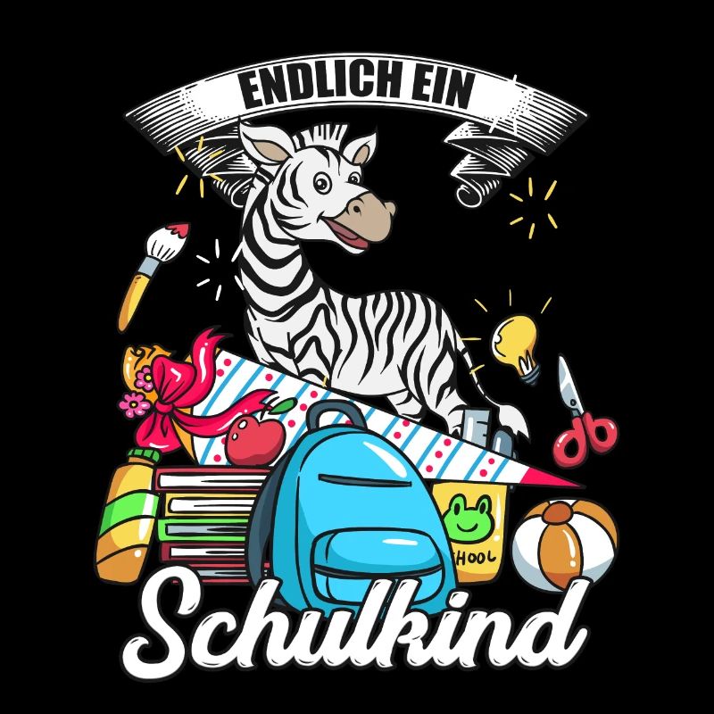 Endlich ein Schulkind Einschulung Geschenk Zebra