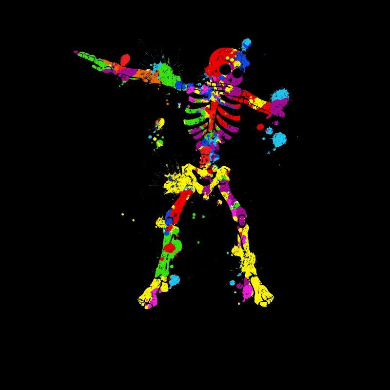 Neon Dab Dabbing Skeleton 80s 80s Dab Dance