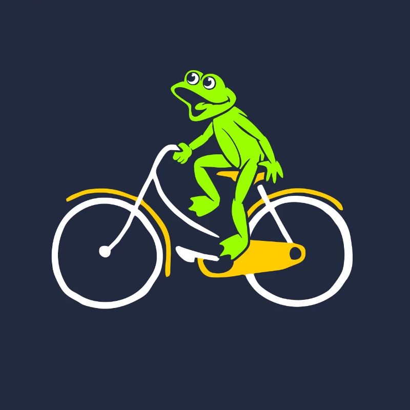 Frog rides a bicycle gift