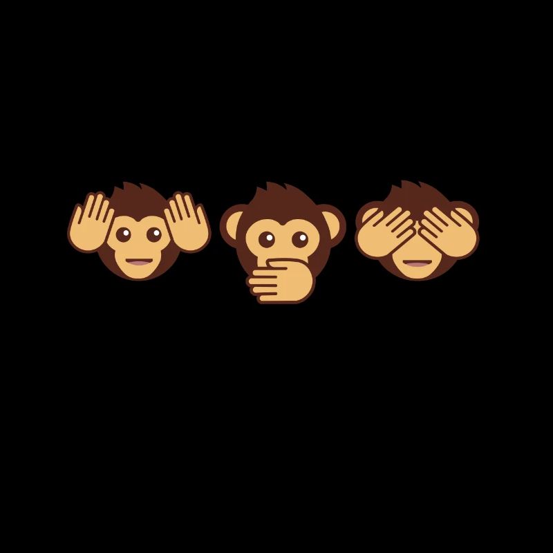Three monkeys - one blind, one deaf, one dumb
