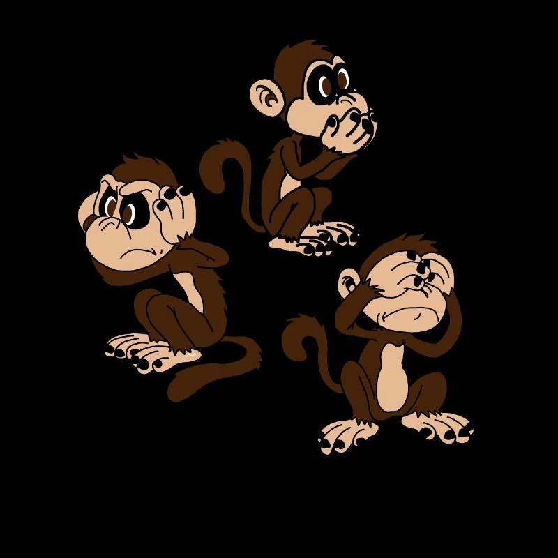 Three monkeys - one blind, one deaf, one dumb