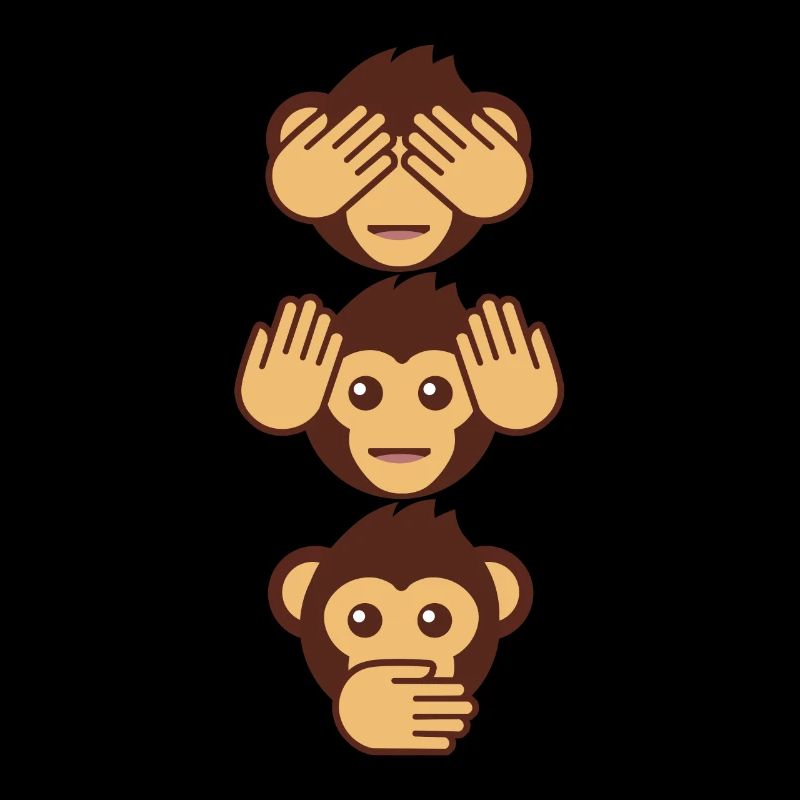 Drei Affen - einer blind, einer taub, einer stumm