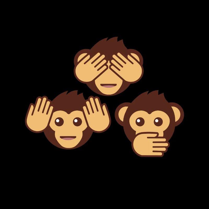 Three monkeys - one blind, one deaf, one dumb