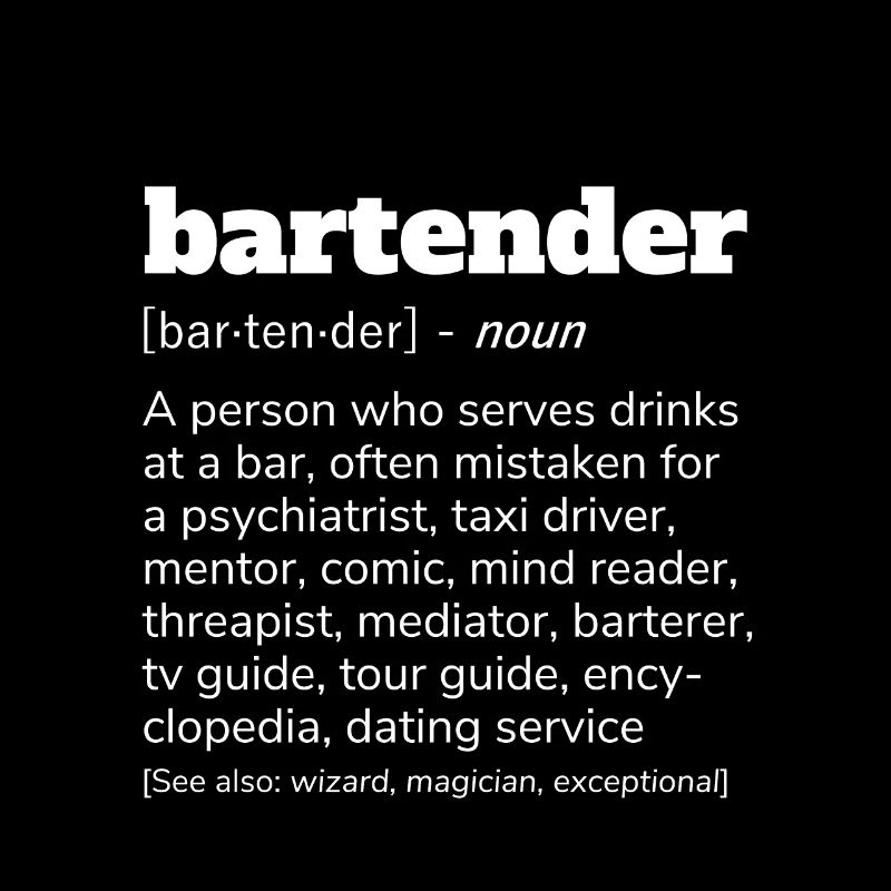 Bar-tend-er Definition Shirt Bartender Barkeeper