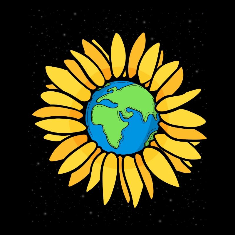 Sunflower Earth Planet Earth Day Gift