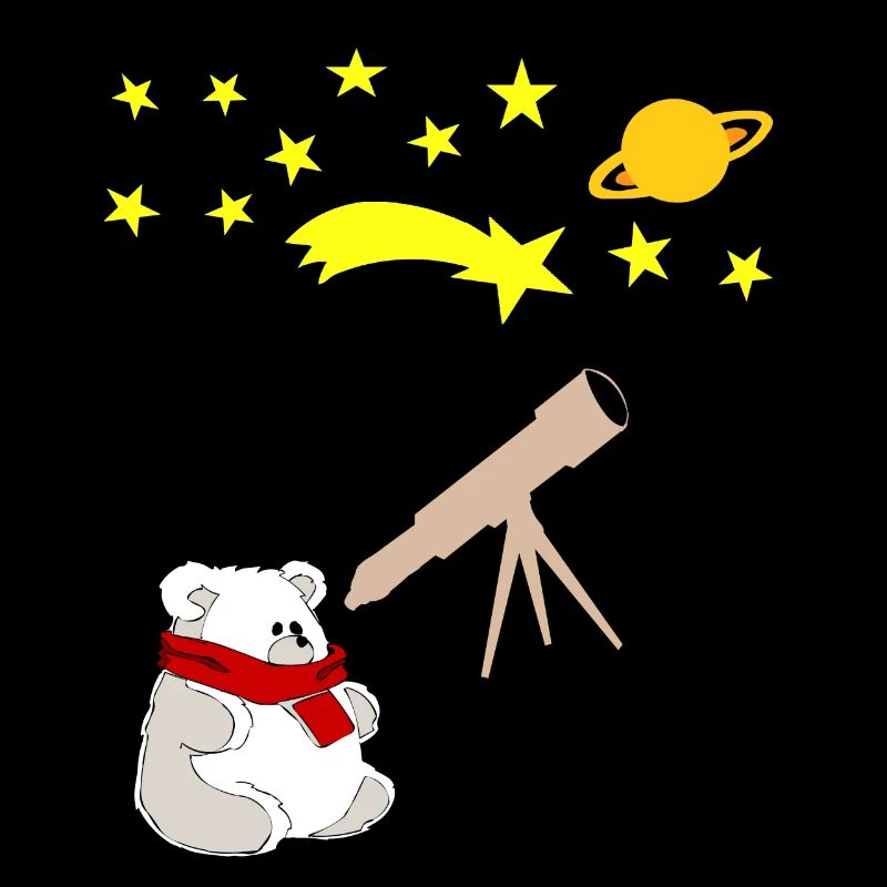 Astronomy polar bear polar bear starry sky telescope