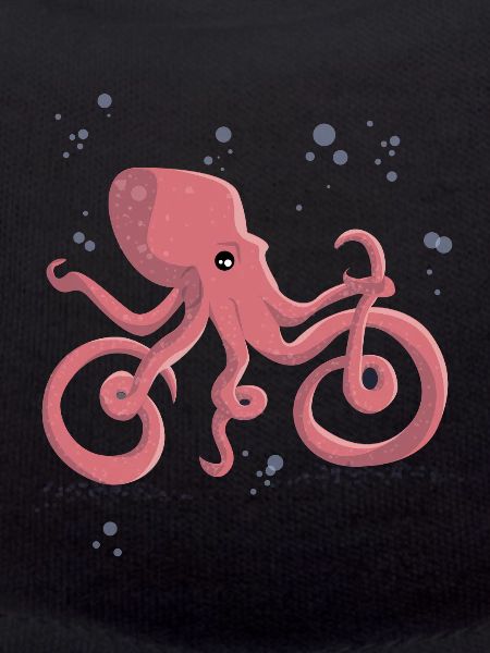 Octopus rides a bicycle