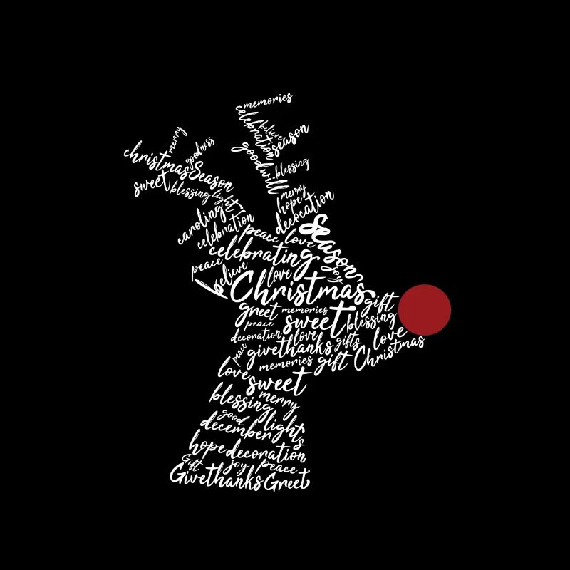 Silhouette de Rudolph de Noël des mots