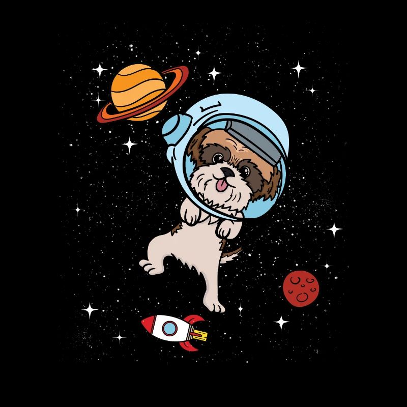 Cadeau de l'univers spatial Shih Tzu de l'astronaute