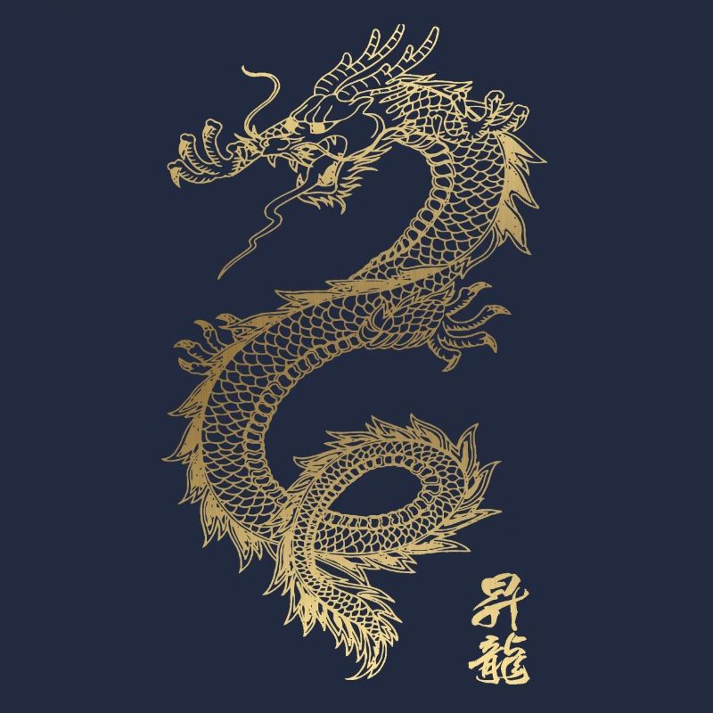 Kühler chinesischer Golddrache