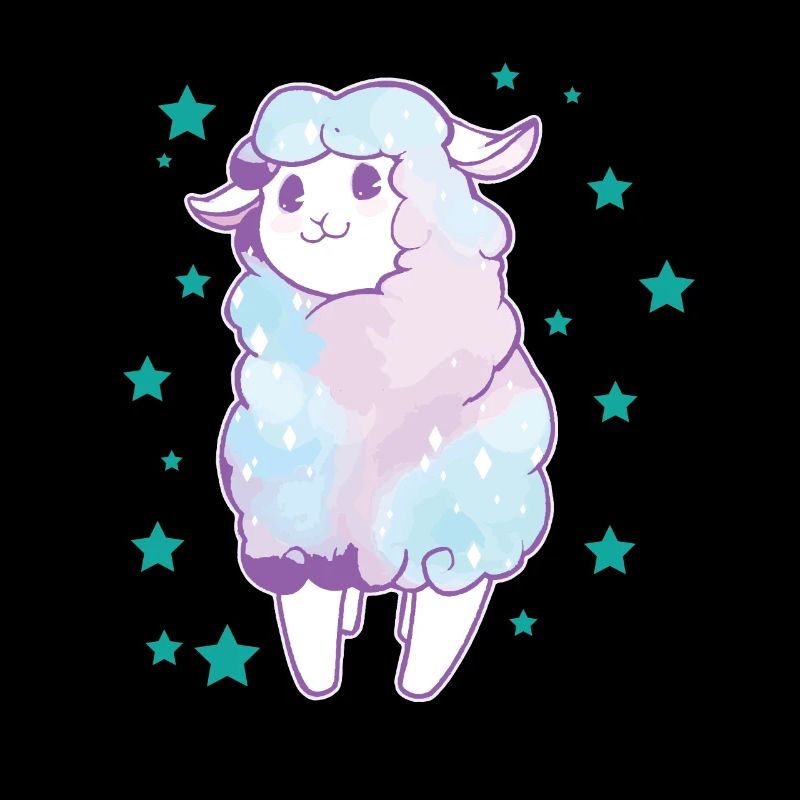 Rainbow alpaca llama with stars gift idea