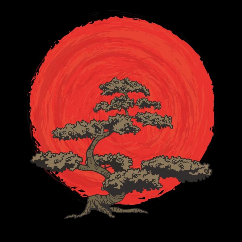 Bonsai Tree Enso Circle Buddhism Zen Design