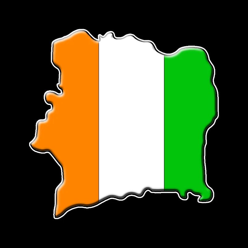 Carte de drapeau de la Côte d'Ivoire