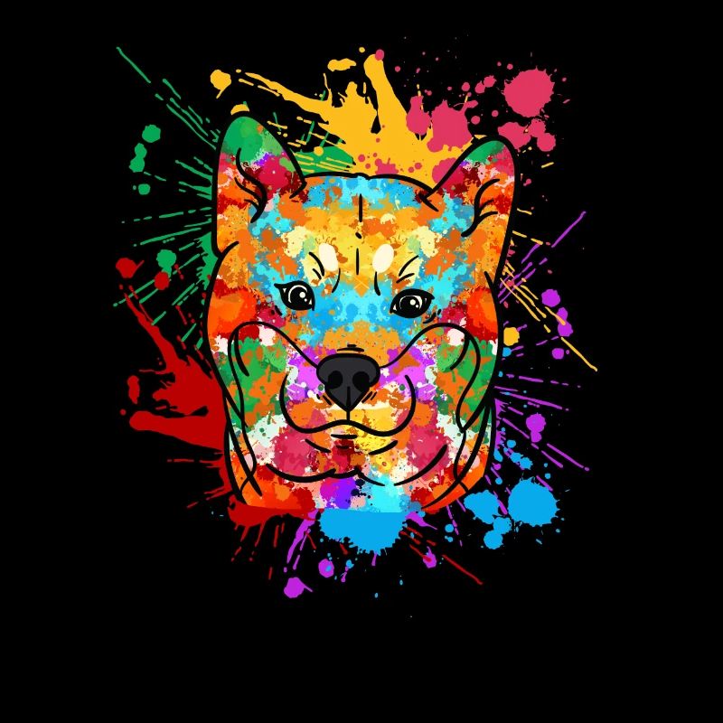 Shiba Inu Hund Spritzer Graffiti Splash Geschenk