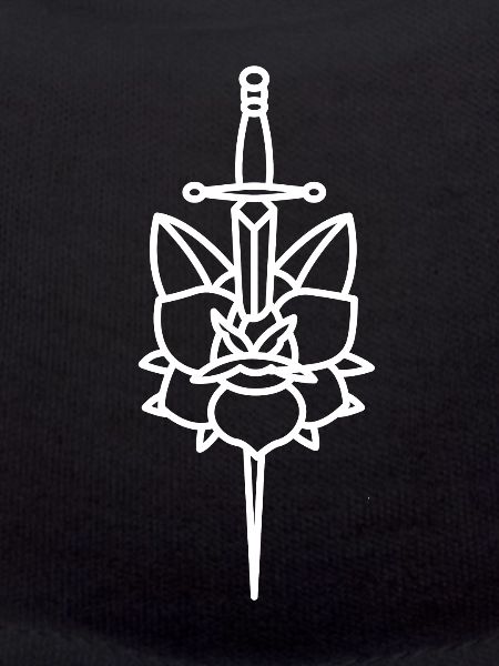 Tattoo Rose with dagger