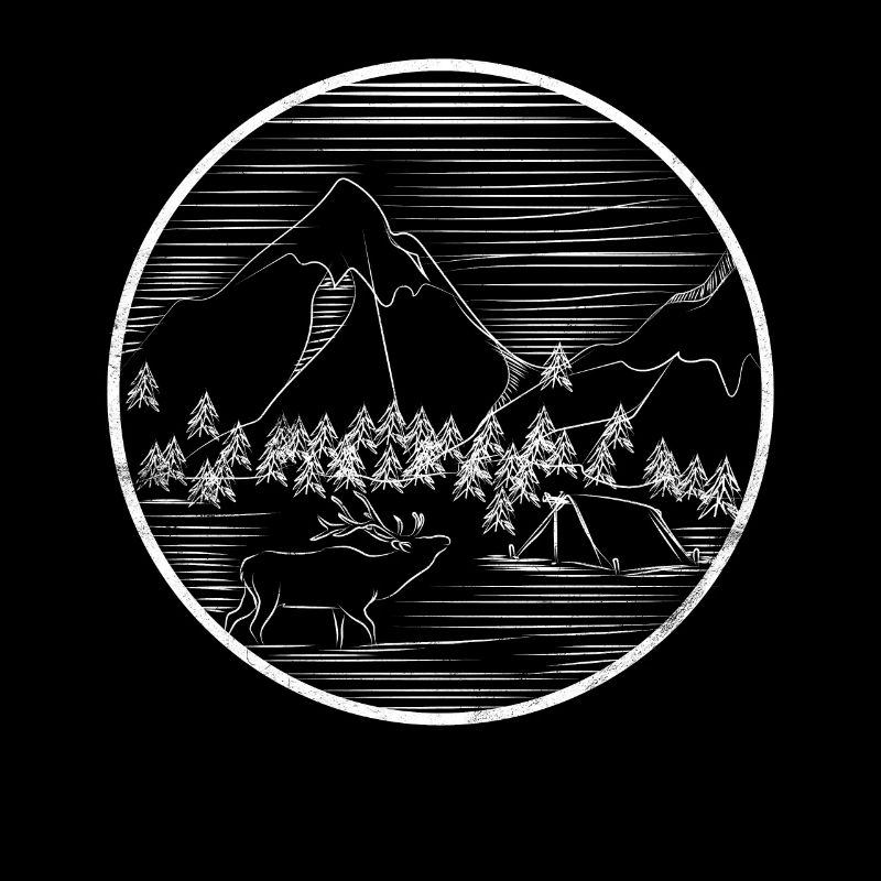 Zelten Landschaft Geschenk Camping Hirsch Wildnis