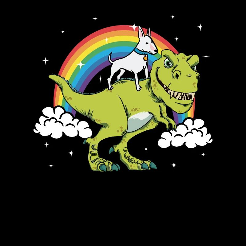 Bull Terrier Dog T-Rex Dinosaur Dino Funny Ges