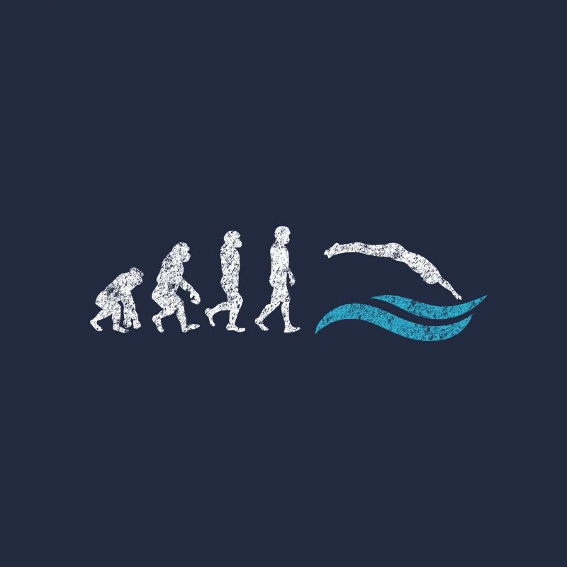 Schwimmer Evolution Affe Geschenk Sprung