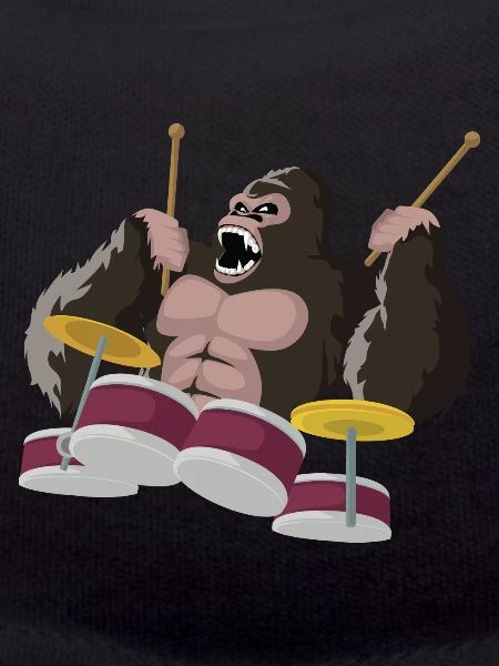 Gorilla plays drums