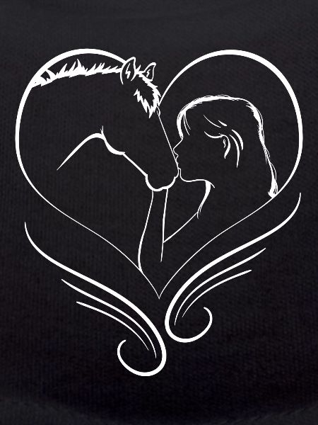 Femme bisous, silhouette cheval