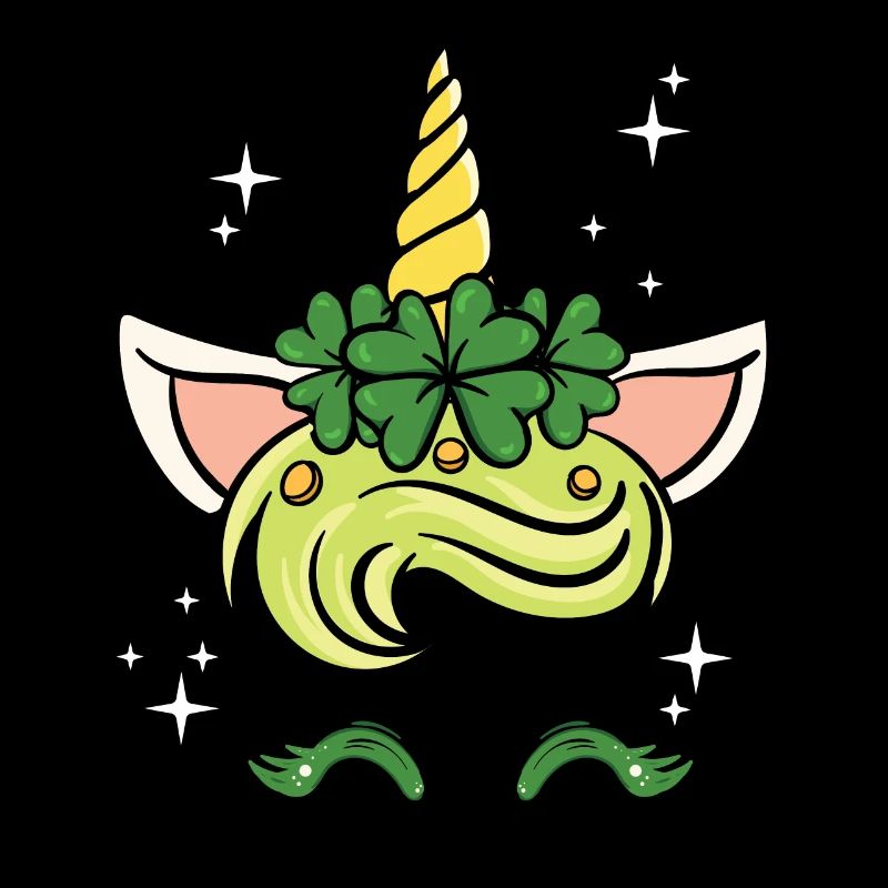 Einhorn mit Kleeblatt