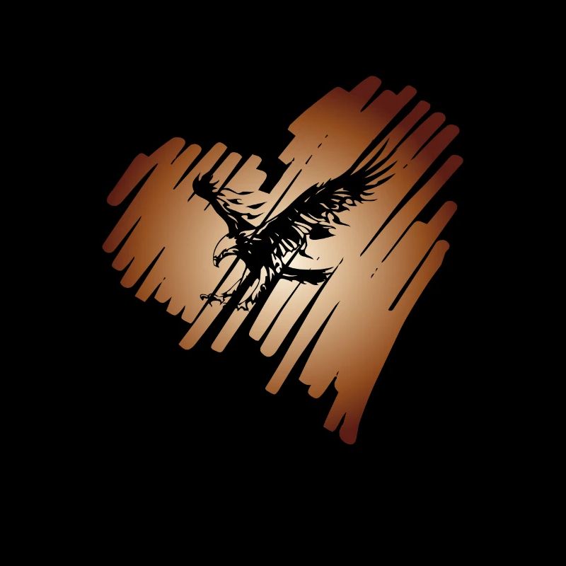 Cœur avec Aigle Royal Eagle Balbuzard pêcheur Aigle à queue blanche