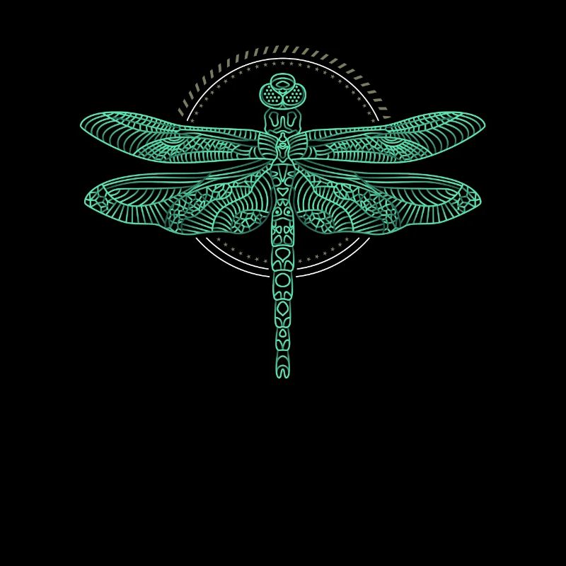 Cool Thin Line Dragonfly Drawing