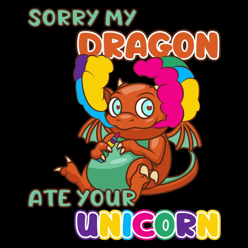 Drache Einhorn Fantasie Märchen Werwolf Geschenk