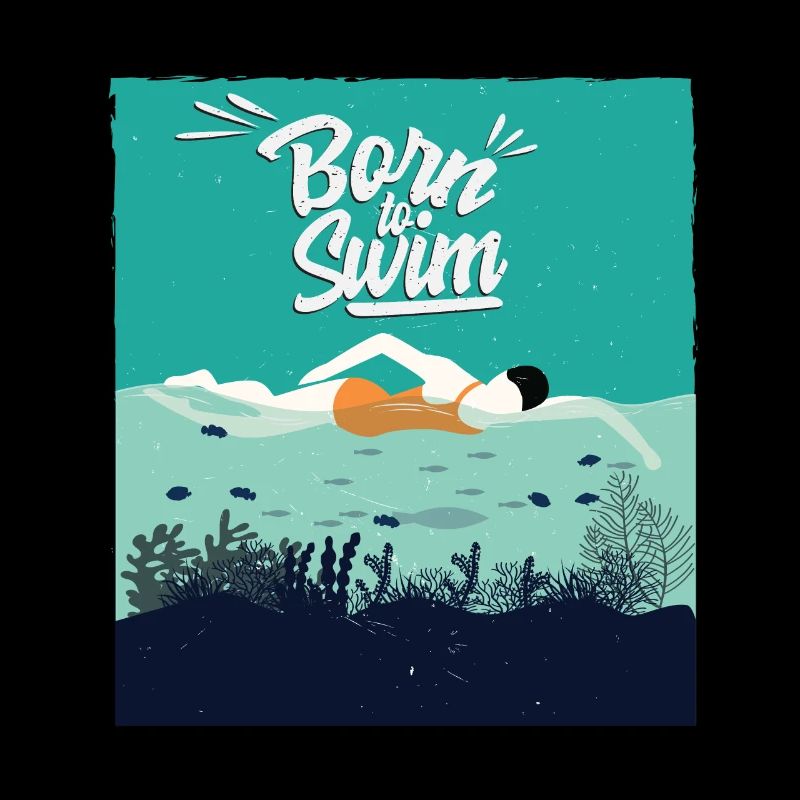 Geboren um zu Schwimmen Geschenkidee Geburtstag