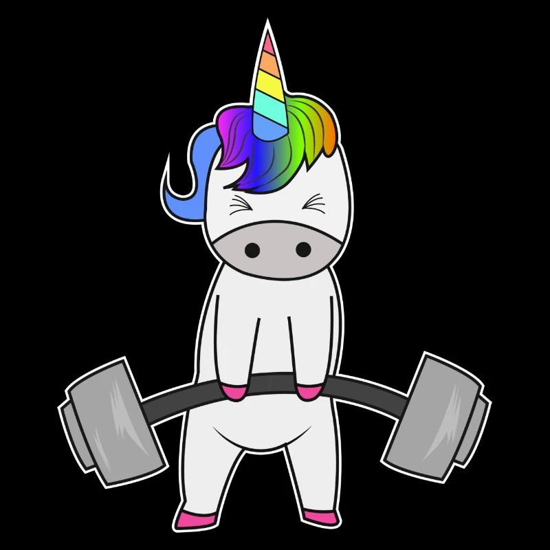 Cadeau d'entraînement de musculation haltère Licorne