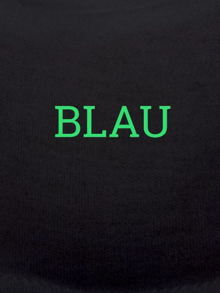 blue in green letters
