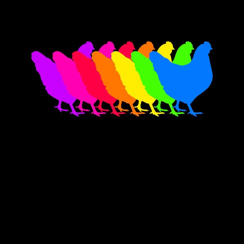 Bunte Hühner Truppe