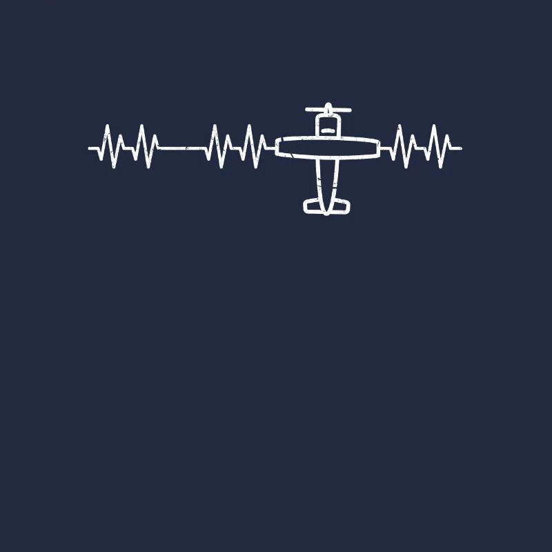 Airplane Heartbeat Pulse Pilot Flight Gift