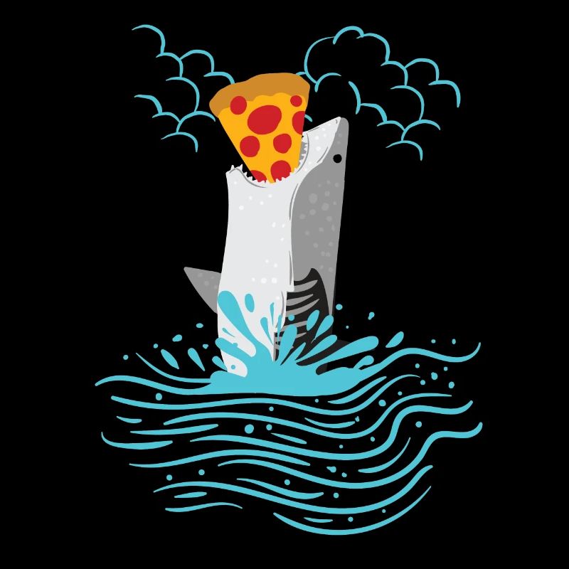 Shark Fish Pizza Ocean Funny animals sea creatures