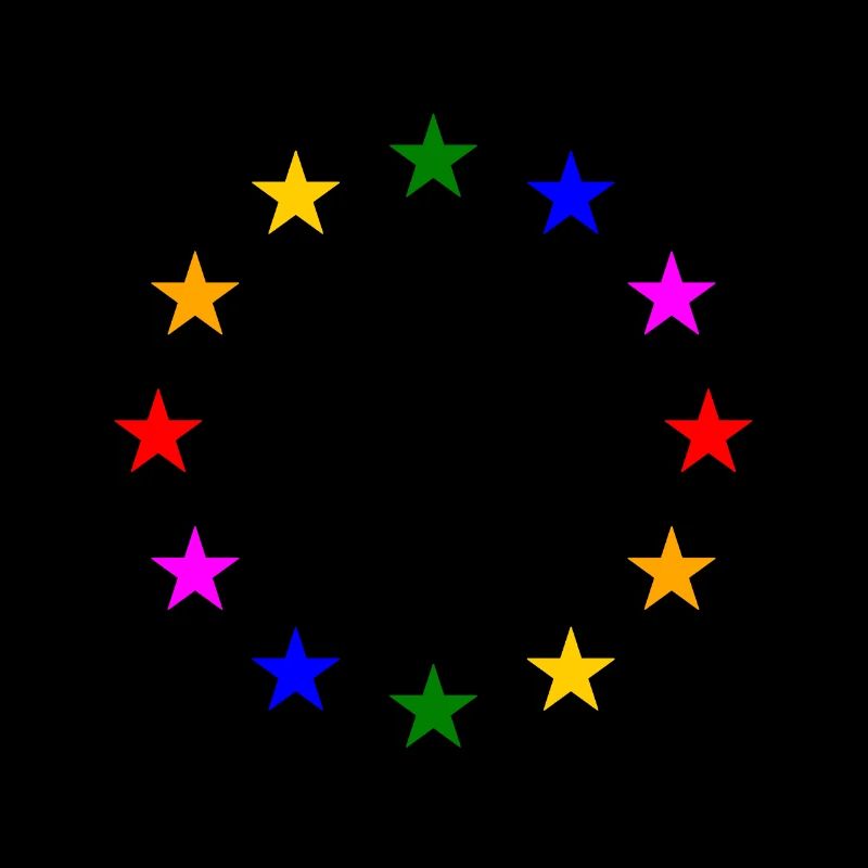 EU Sterne in Regenbogenfarben