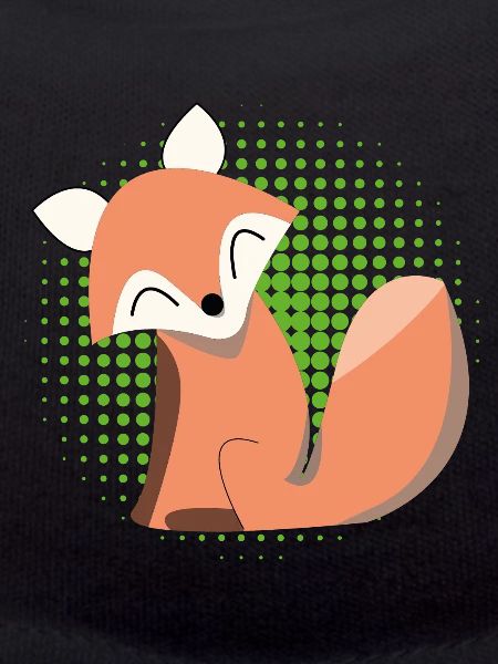 Smiling fox in halftone