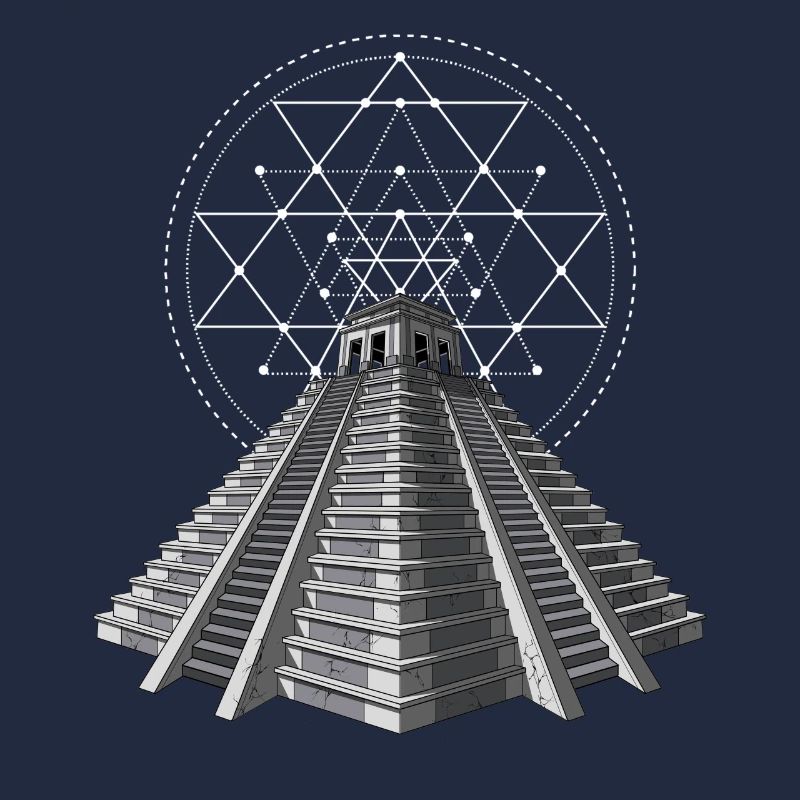 Géométrie sacrée de la pyramide maya aztèque