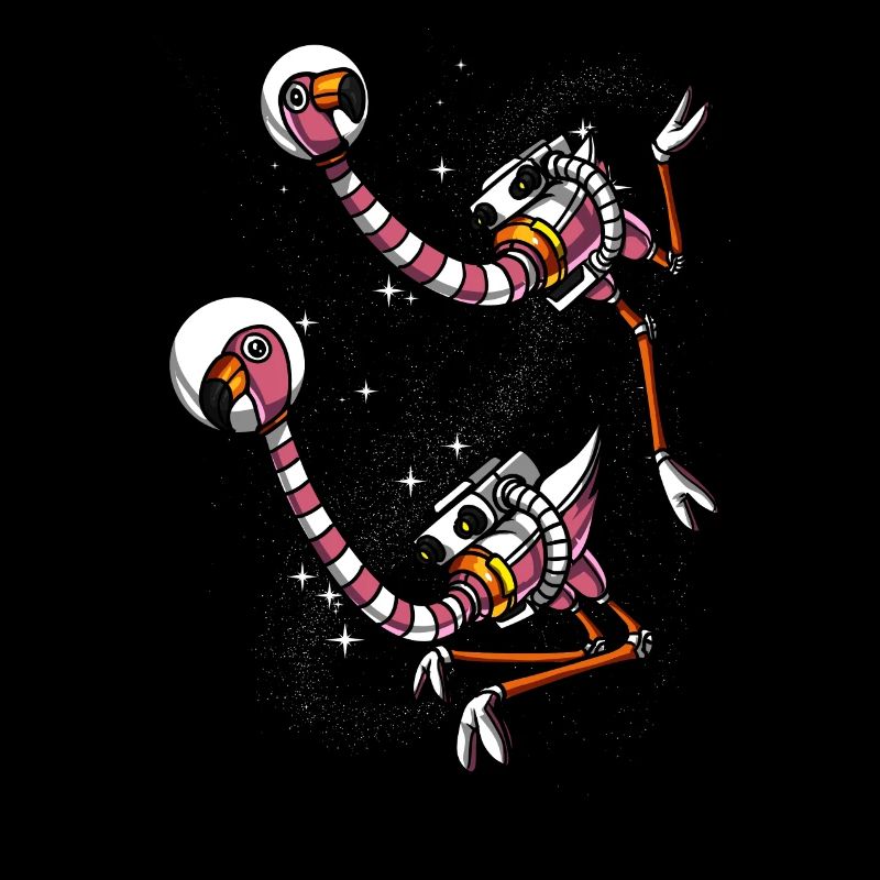 Flamingo Bird Space Astronauts