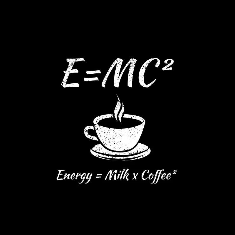 E = MC2 Energie-Milch-Kaffee- Wissenschaft
