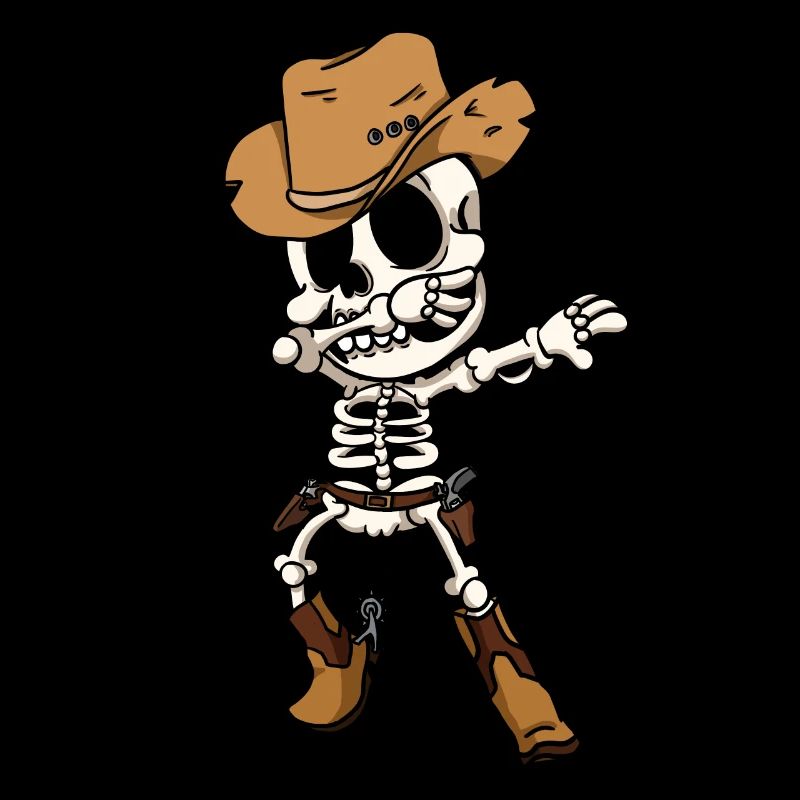 Skeleton Dabbing Bone Cowboy Skull Gift