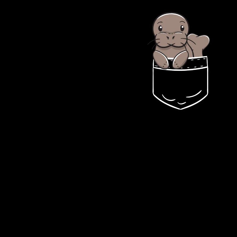 Manatee Manatee Sea Funny Pocket Pocket Gift