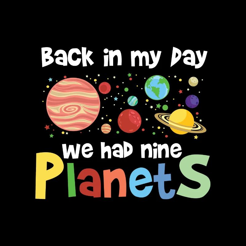 Neuf planètes qui disent plutôt nerd logo de l'espace