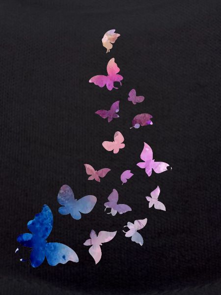 papillon essaim harmonie bleu rose